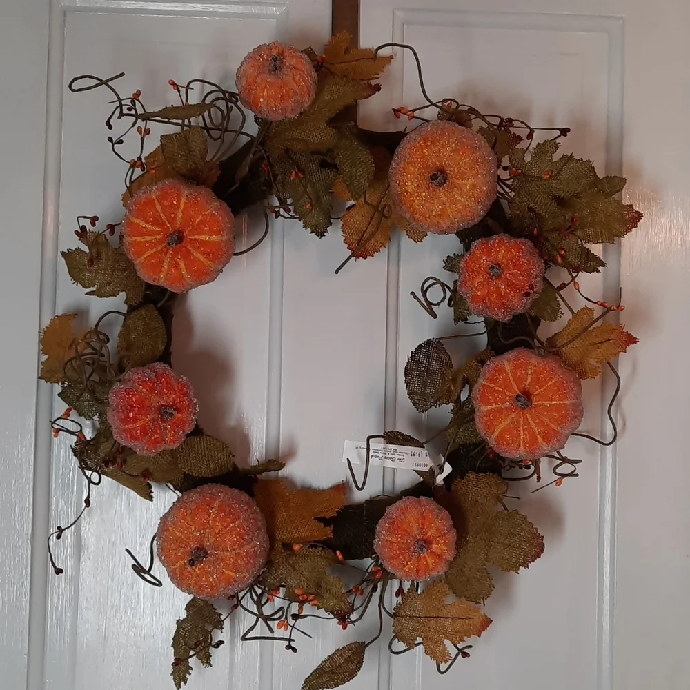 Wreath Fall Autumn Harvest Table Centerpiece Candle Lantern Ring Decor New
